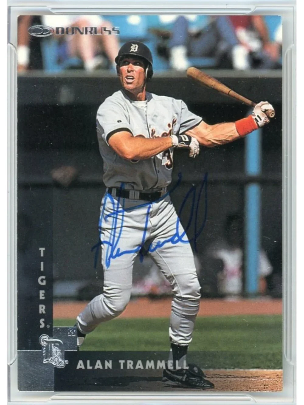 Alan Trammell Signed 1997 Donruss #220 Tigers Baseball Card Beckett BAS Slabbed